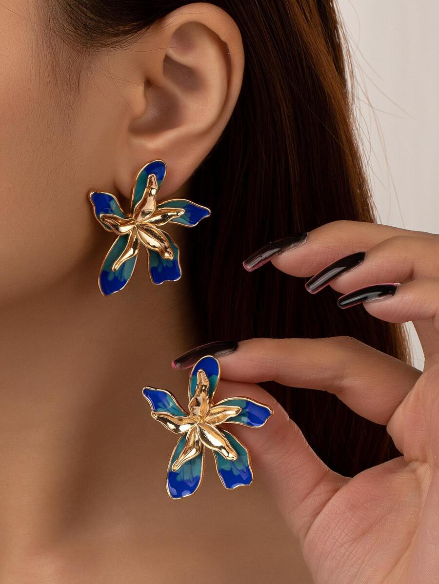 Blue Flower Earrings