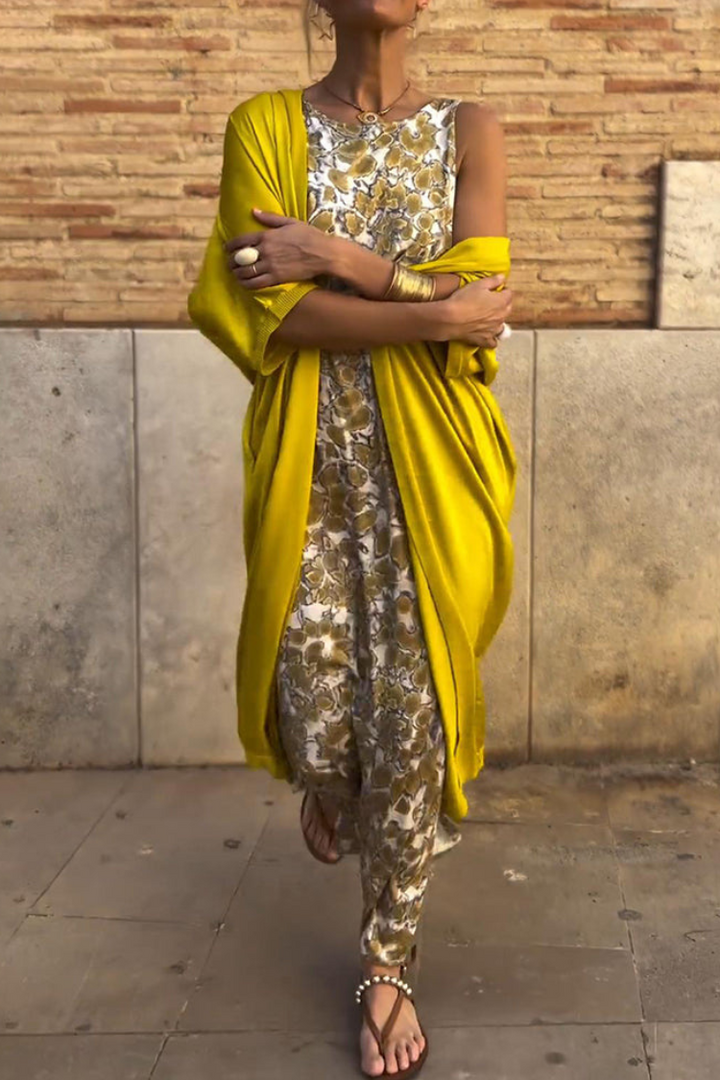 Elegant Long Dress + Matching Cardigan as a Gift