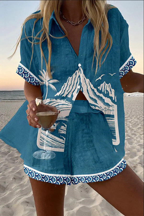 Monte Fuji Short Linen Set