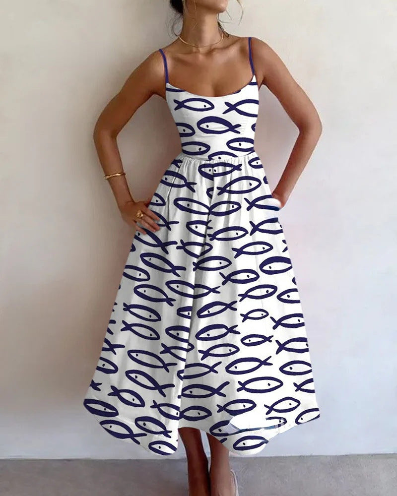 Sundress with Anchors Print