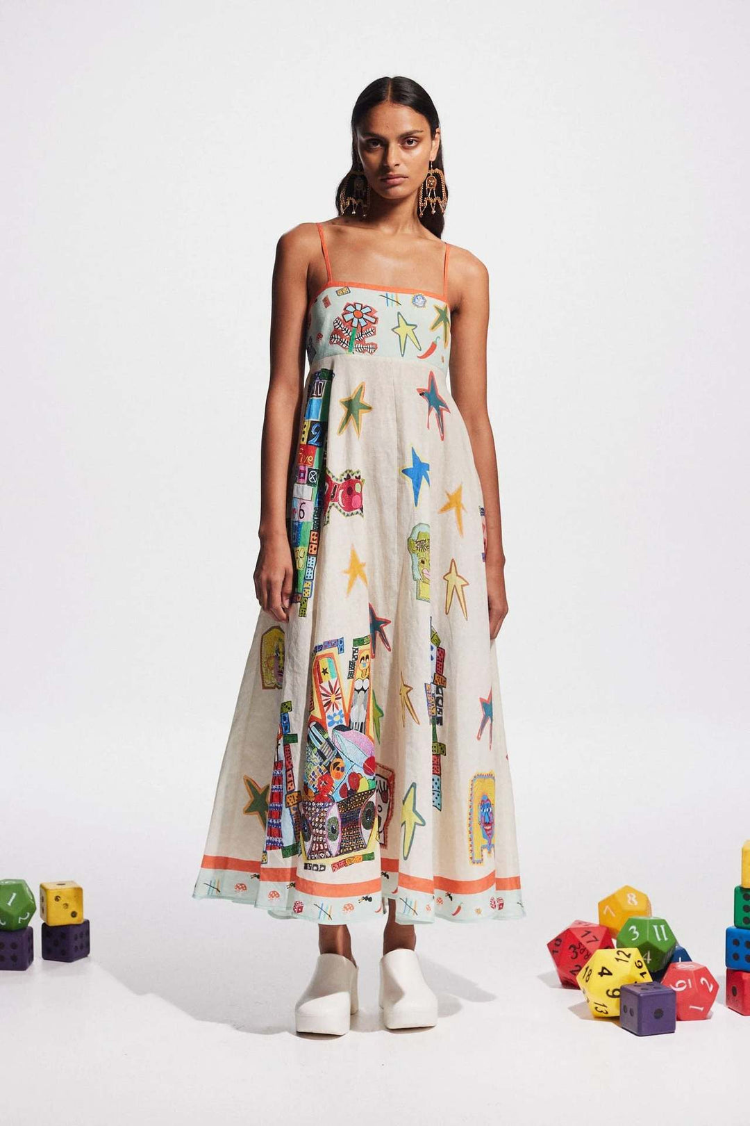 Star Pattern Straps Dress