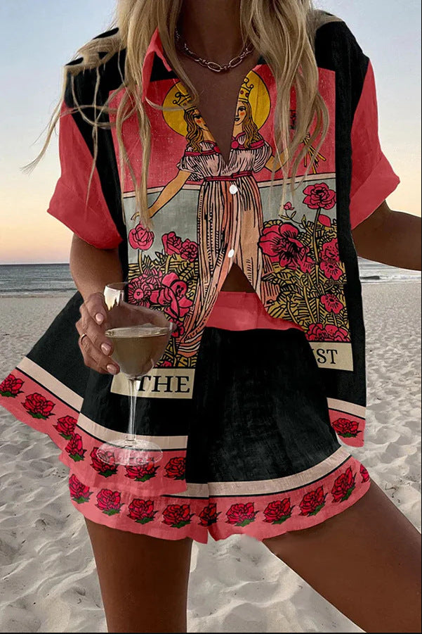 Pink Virgin Linen Short Set